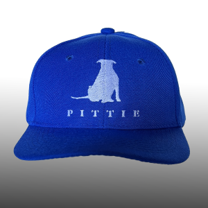 Pittie Hat - White Logo against Blue Hat